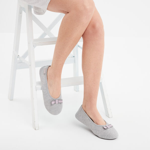 Chaussons ballerines Isotoner gris femme