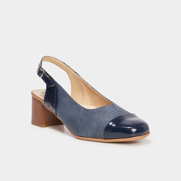 Escarpins pied large Confortissimo bleu marine femme