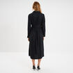 Robe chemise longue ceintur&eacute;e noir femme