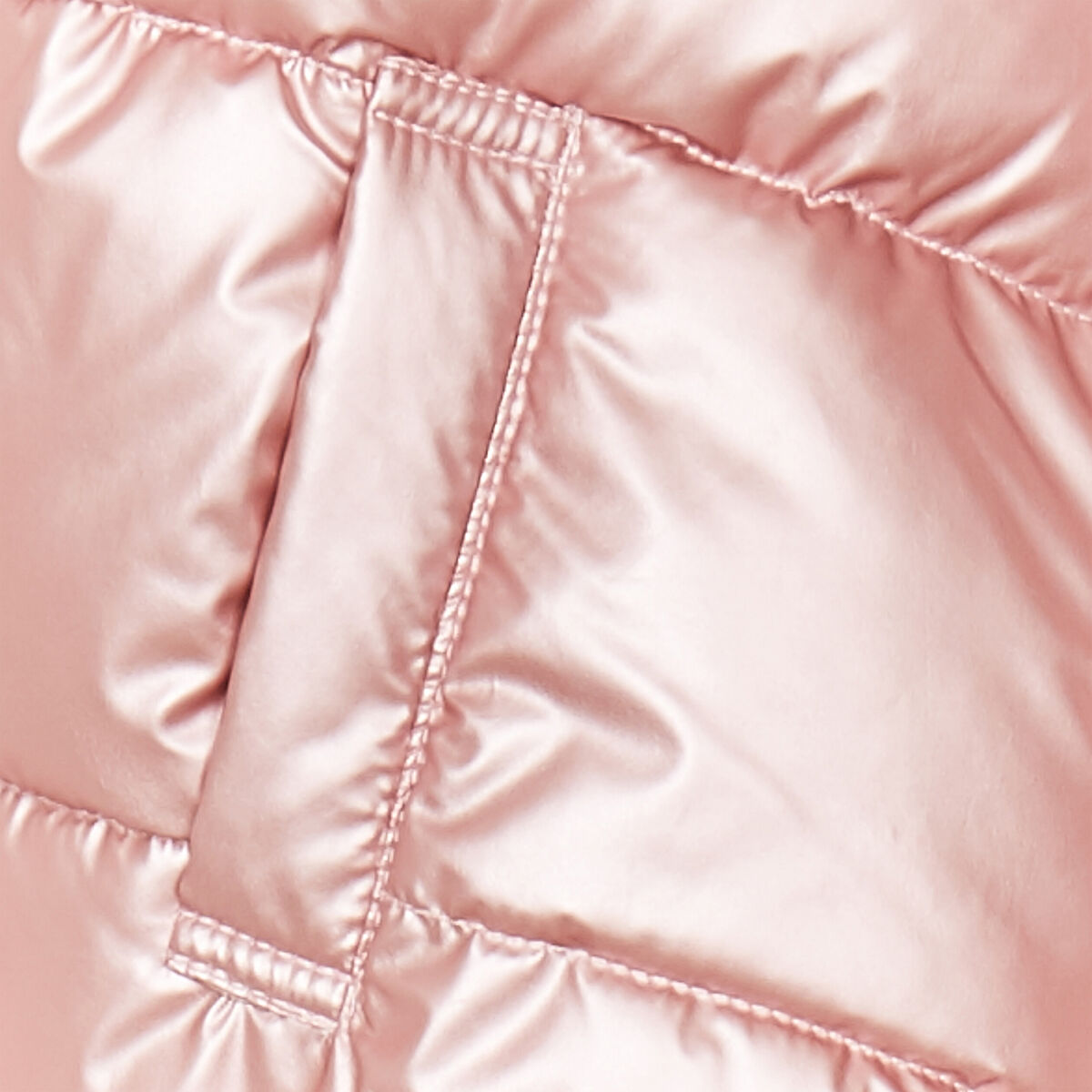 Doudoune métallisée capuche fourrure multicolore fille