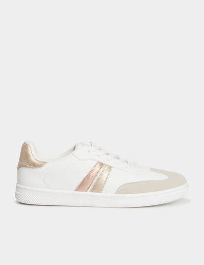 Tennis basses à lacets blanc femme
