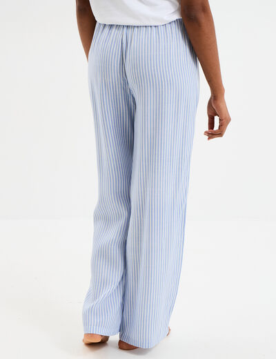 Pantalon de pyjama fluide bleu femme