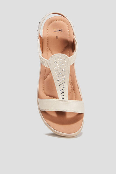 Sandales avec strass sable femme
