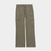 Pantalon regular cargo fluide vert kaki femme