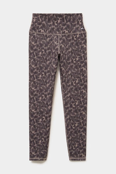 Legging de sport stretch taille haute beige femme