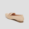 Mocassins plats suède jaune or femme