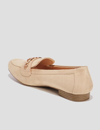 Mocassins plats suède jaune or femme
