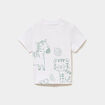 T-shirt &eacute;paule boutonn&eacute;e coton blanc b&eacute;b&eacute; gar&ccedil;on