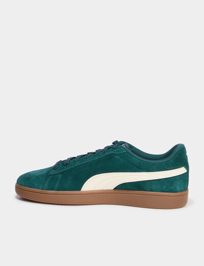 Tennis basses à lacets cuir Puma Smash vert émeraude homme