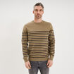 Pull col rond manches longues taupe homme