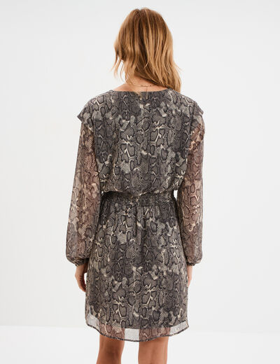 Robe courte taille élastiquée blanc femme