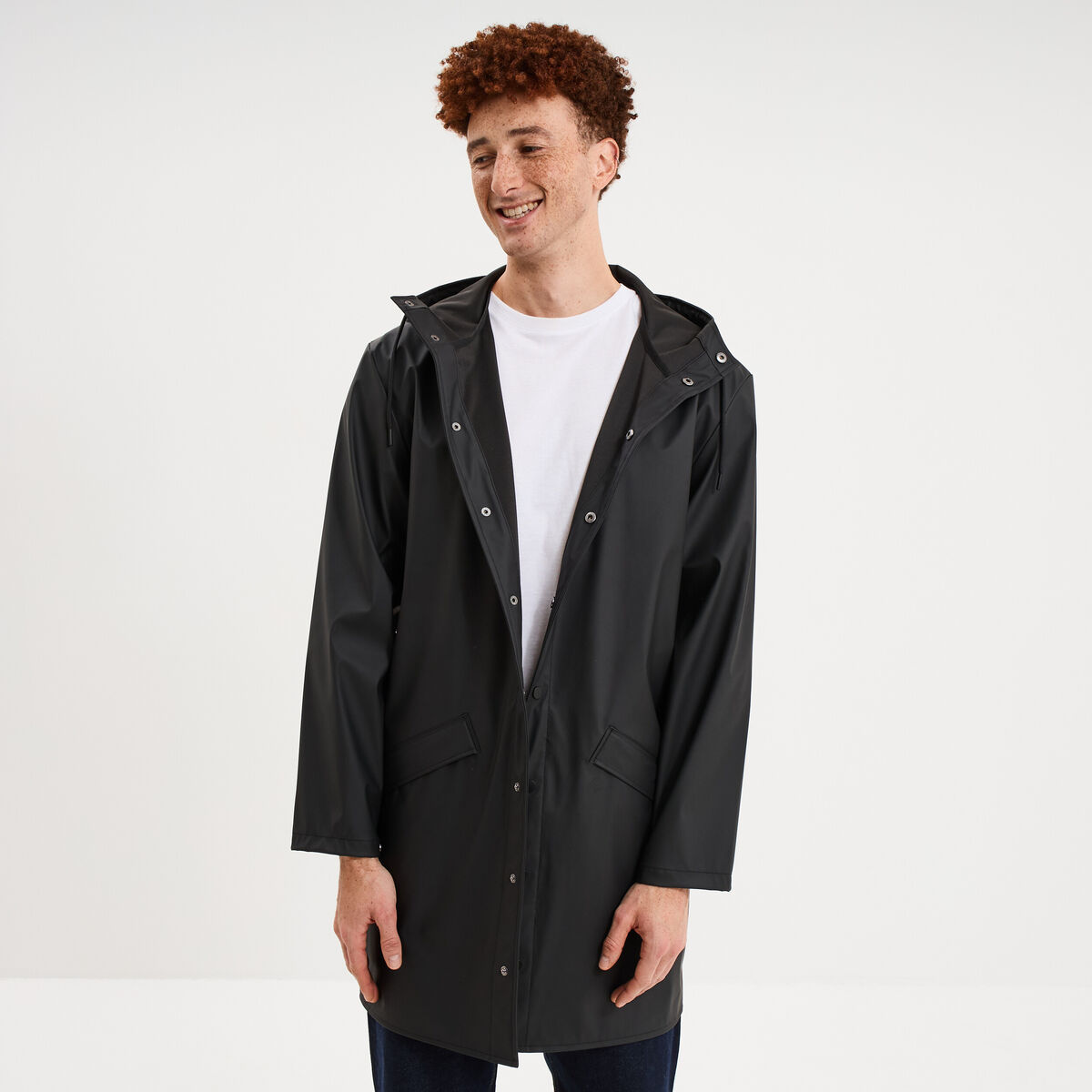 Parka imperm&eacute;able coupe-vent &agrave; capuche noir homme