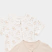 Lot 2 combishorts manches courtes coton taupe b&eacute;b&eacute;