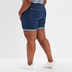Bermuda taille haute 5 poches denim stone femme grande taille