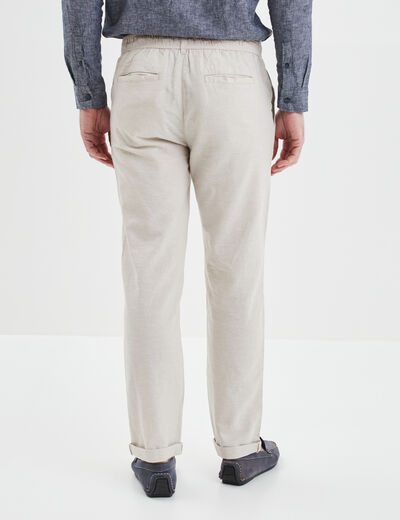 Pantalon chino droit lin majoritaire gris clair homme