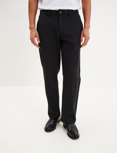 Pantalon chino regular taille &eacute;lastiqu&eacute;e noir homme