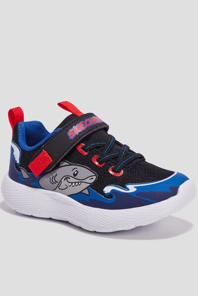 Runnings à lacets Skechers Dynalite bleu garçon
