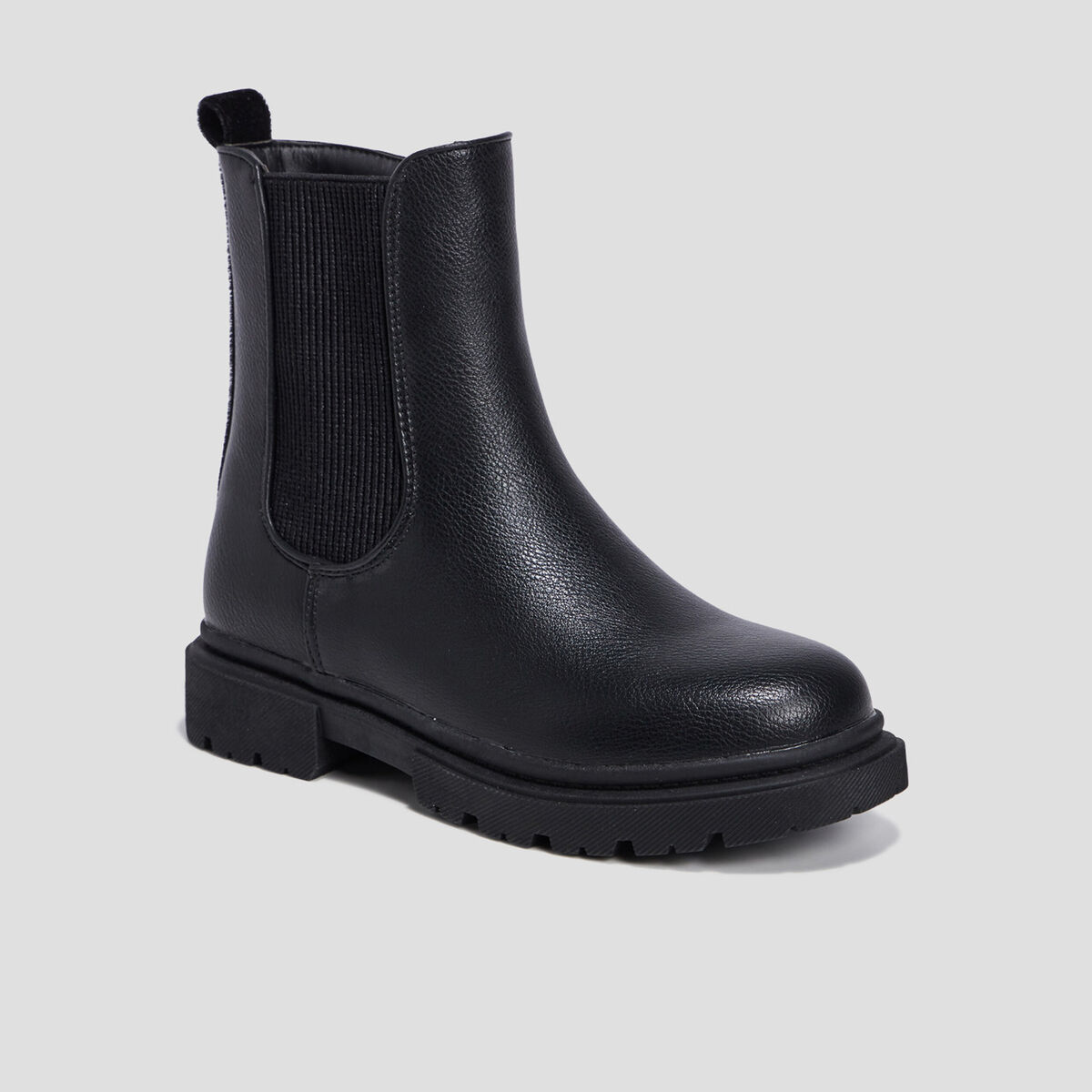 Bottines chelsea crantées noir fille