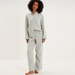 Ensemble pyjama chemise gaze de coton vert clair femme