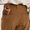 Pantalon ballon taille haute beige femme