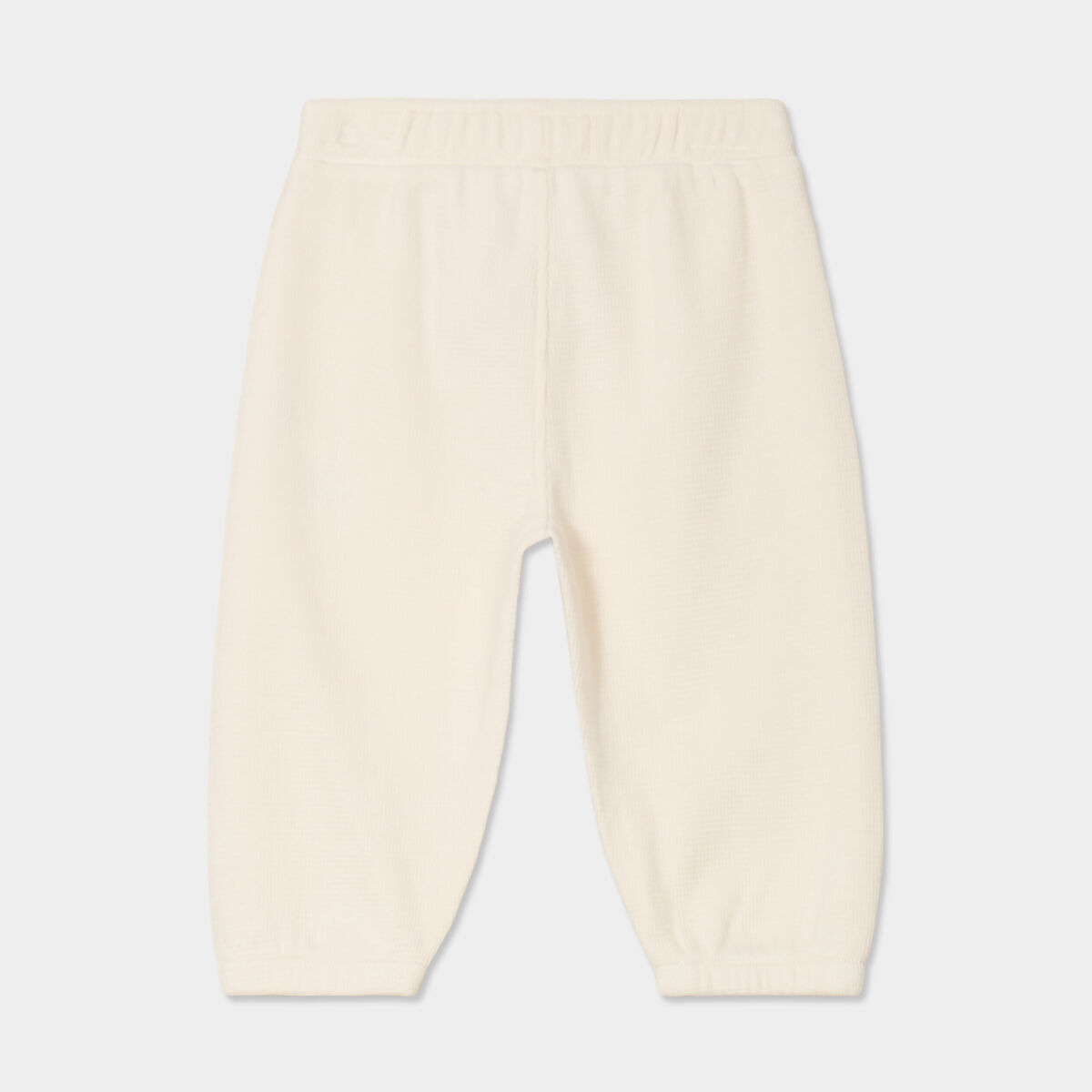 Pantalon droit bas resserr&eacute; coton ecru b&eacute;b&eacute; gar&ccedil;on