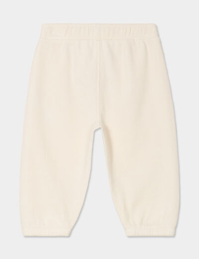Pantalon droit bas resserré coton ecru bébé garçon
