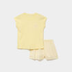 Ensemble pyjama short et t-shirt jaune clair femme