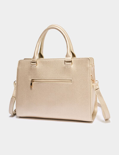 Sac rectangulaire bandouli&egrave;re ajustable couleur or femme