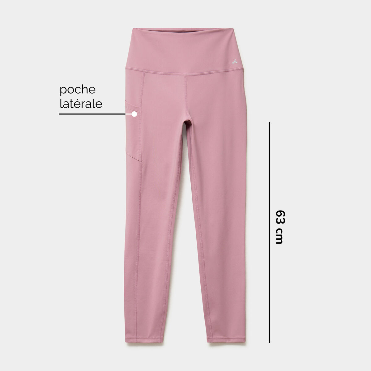Legging de sport taille haute mauve femme