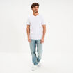 T-shirt col V slim stretch blanc homme