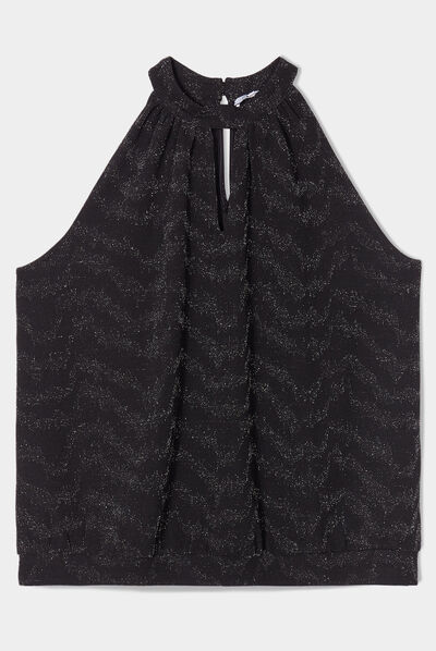 Débardeur encolure américaine cintré noir femme grande taille