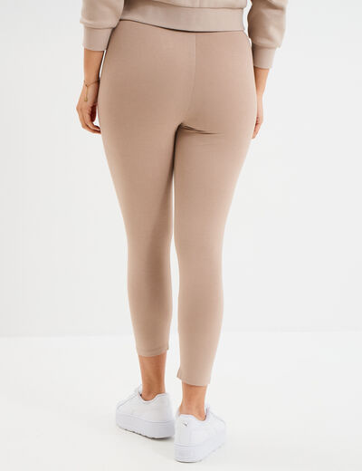 Legging élastiqué 7/8ème sable femme