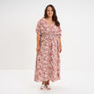 Robe longue fluide manches 3/4 terracotta femme grande taille
