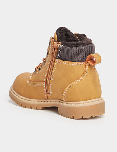 Bottines zippées Trappeur camel garçon