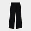 Pantalon large effet crochet &eacute;lastiqu&eacute; noir femme