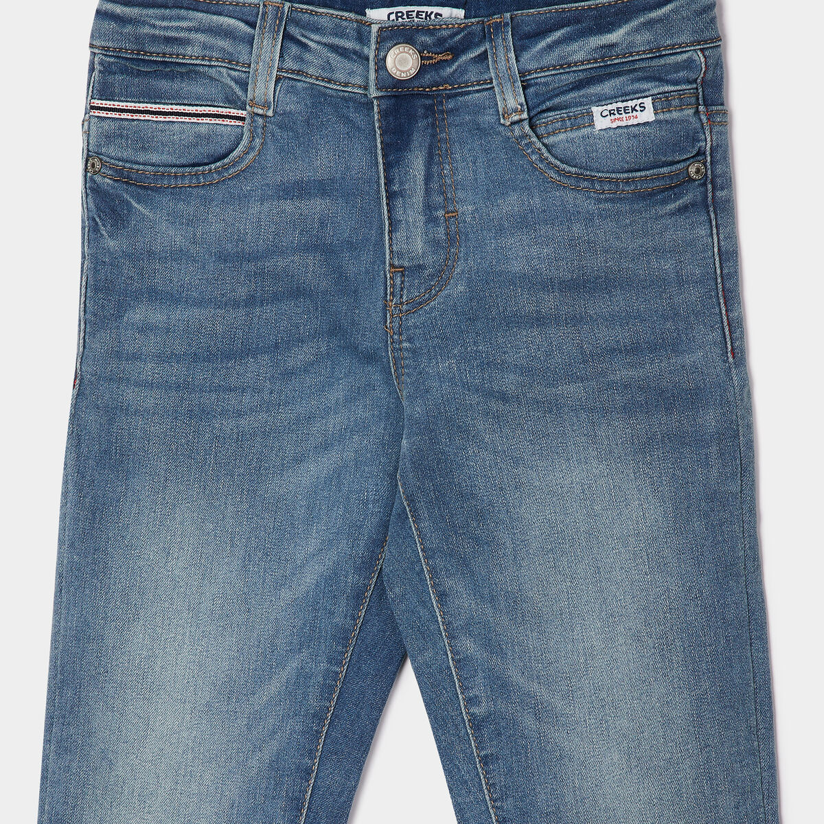 Jeans skinny taille ajustable denim double stone gar&ccedil;on