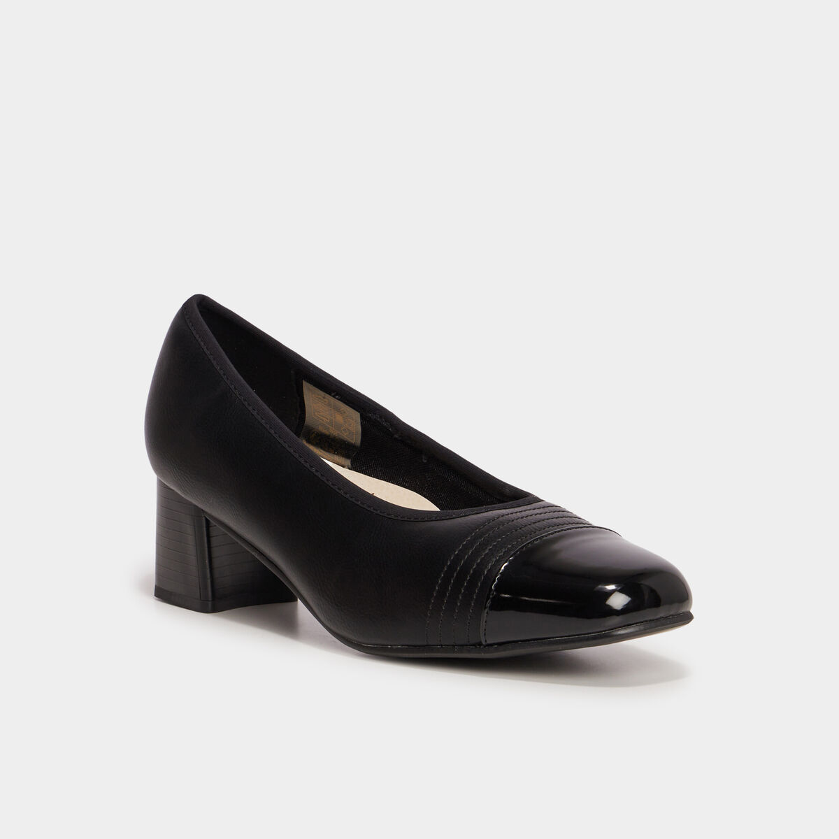 Escarpins talons carr&eacute;s noir femme
