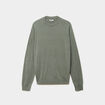 Pull col rond manches longues vert kaki homme