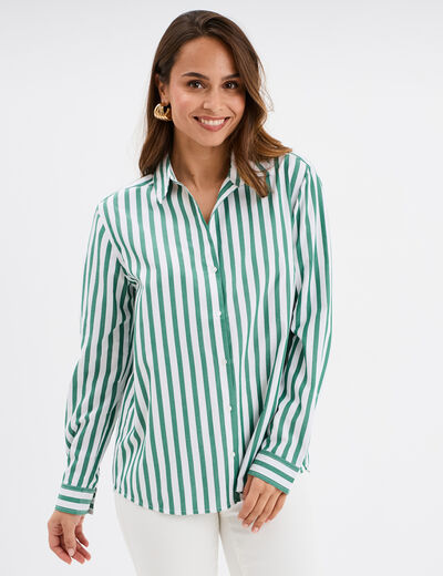 Chemise manches longues vert femme