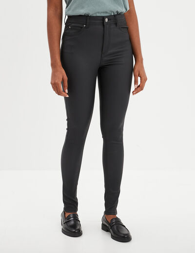 Pantalon enduit skinny push-up Liberto noir femme