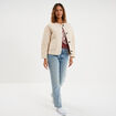 Veste matelass&eacute;e boutonn&eacute;e col rond sable femme