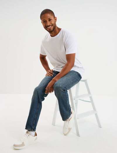 Jeans regular 5 poches coton denim dirty homme