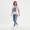 T-shirt manches courtes coton Stitch parme femme