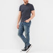 T-shirt droit col V bleu homme