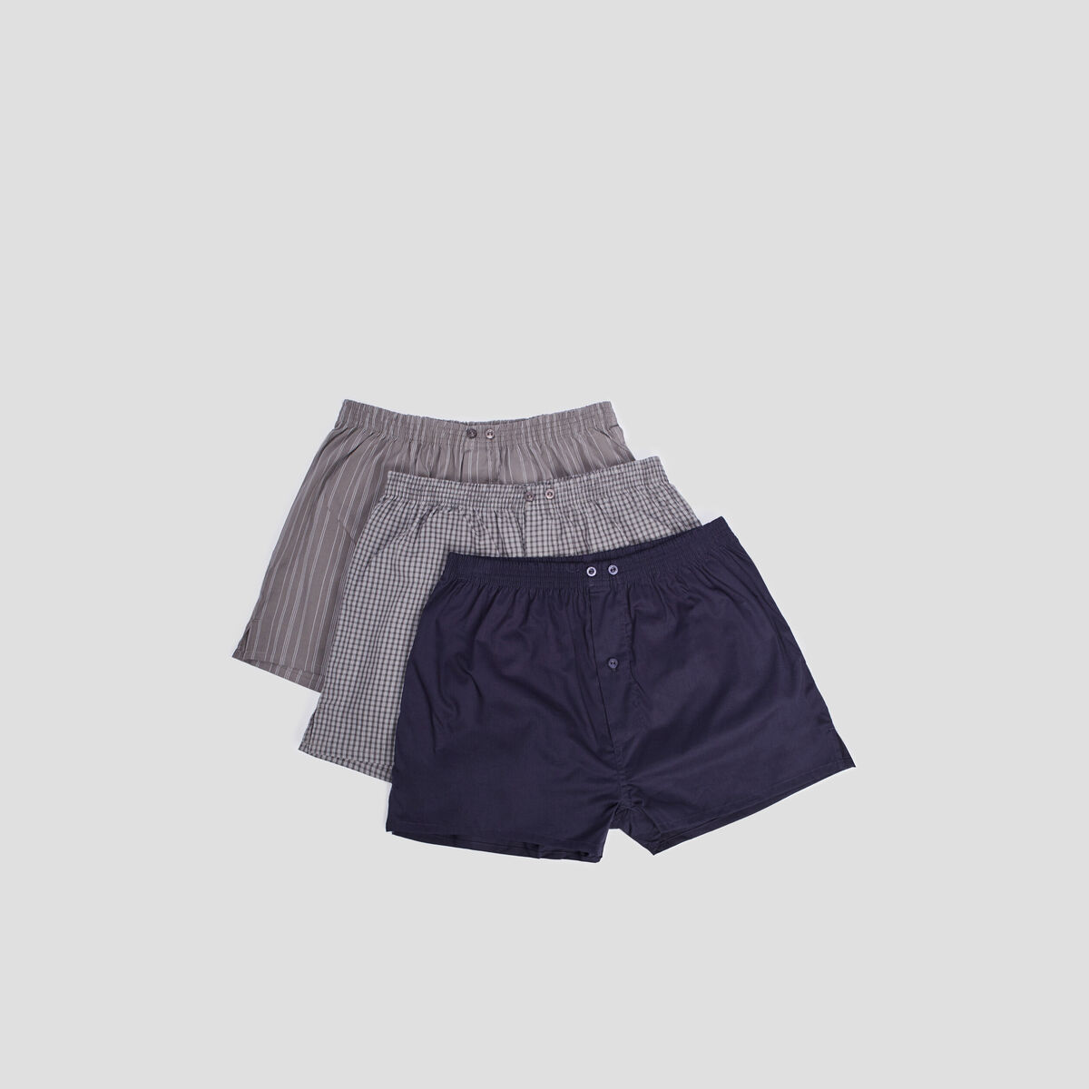Lot 3 cale&ccedil;ons en coton gris homme