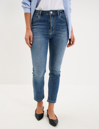Jean stretch slim 7/8 &egrave;me denim stone femme