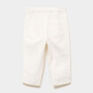Pantalon brod&eacute; taille ajustable coton creme b&eacute;b&eacute; fille