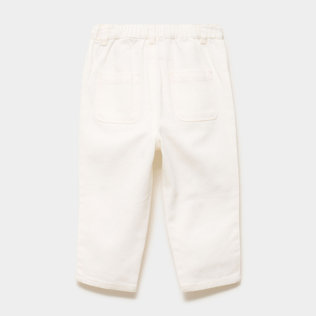 Pantalon brod&eacute; taille ajustable coton creme b&eacute;b&eacute; fille