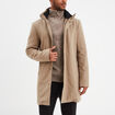 Manteau mi-long col montant taupe homme