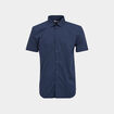 Chemise manches courtes coton bleu marine homme